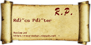 Rács Péter névjegykártya