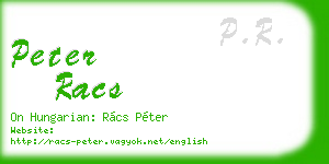peter racs business card