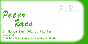 peter racs business card